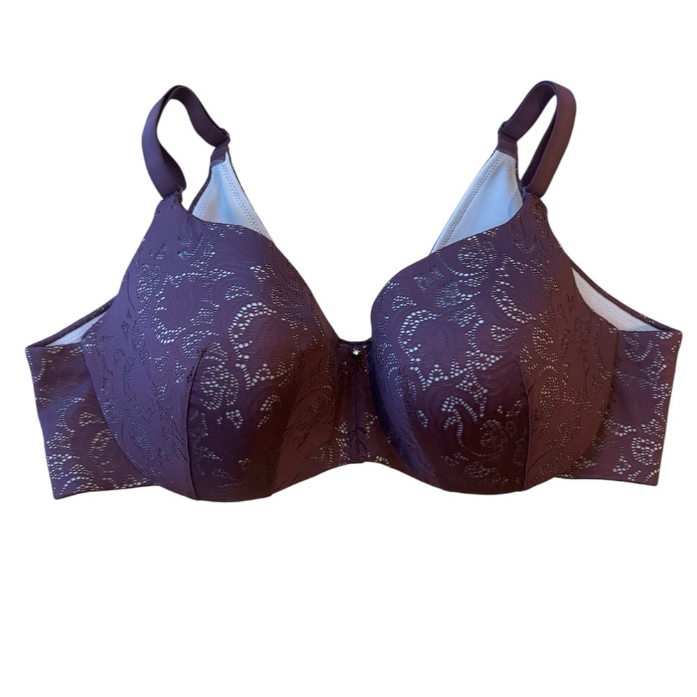Cacique Bra Backsmoothing Balconette Burgundy Lace